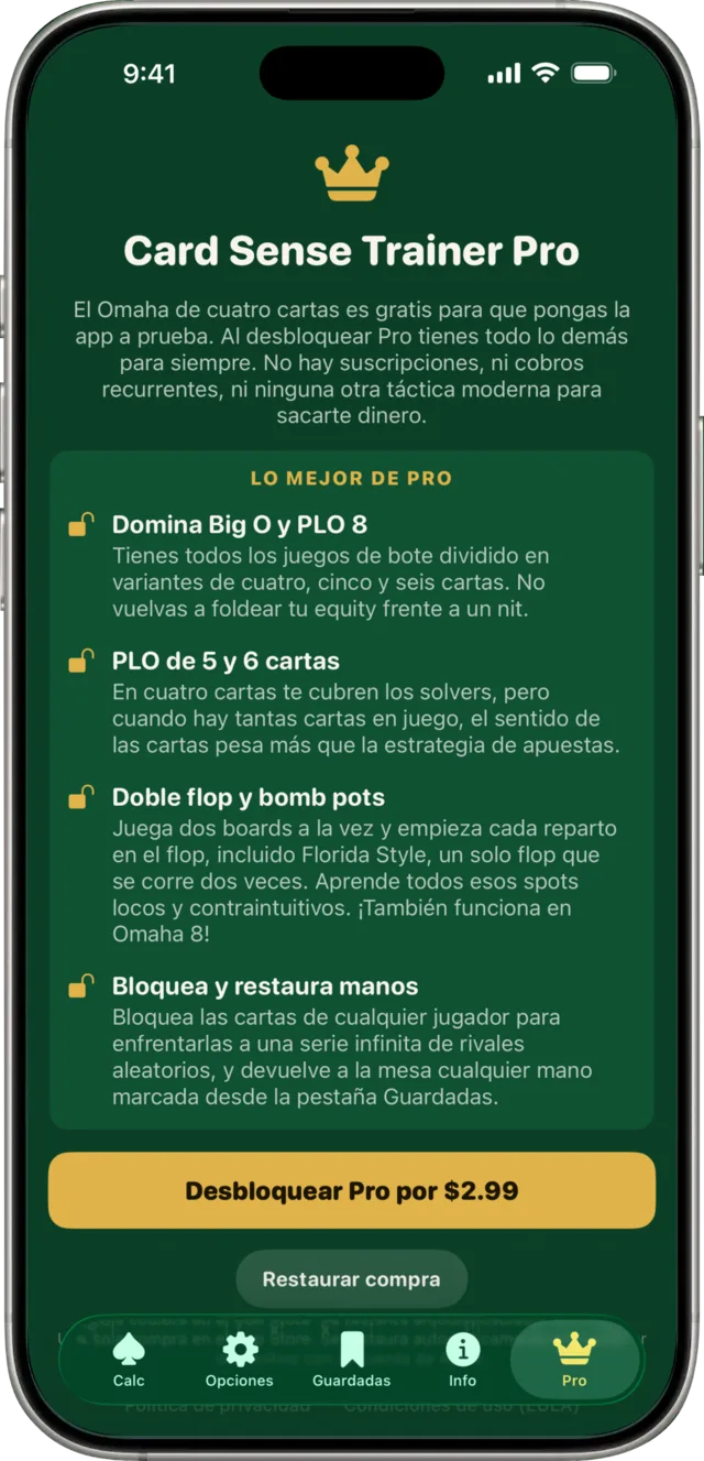 El desbloqueo único de Pro.