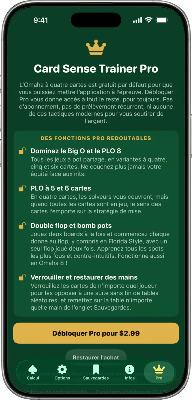 Le déblocage unique de Pro.