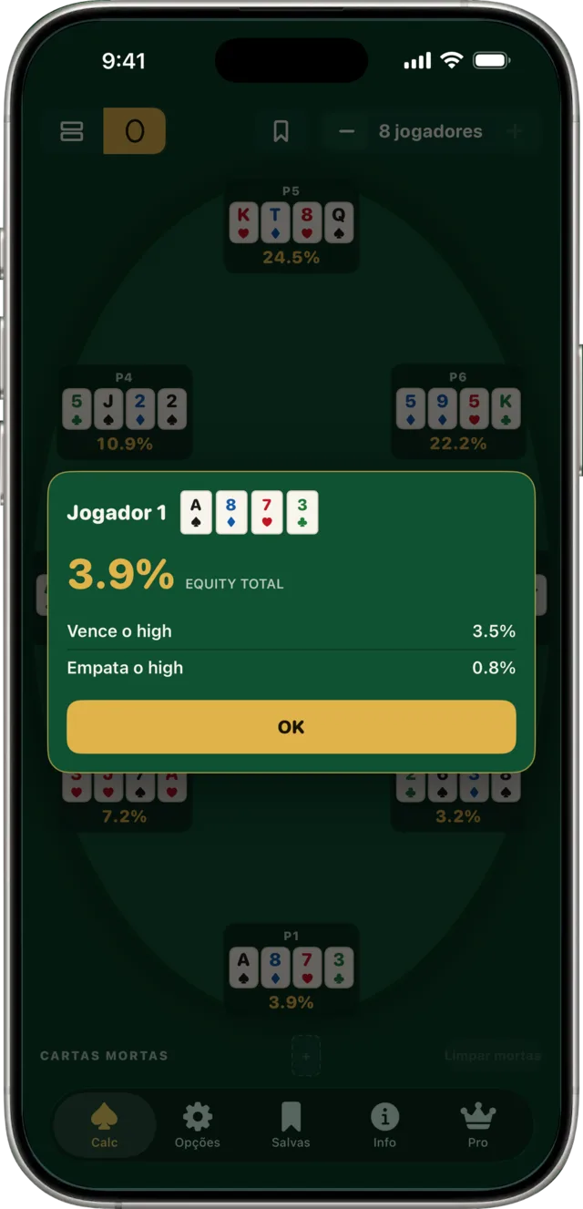 O detalhamento completo da equity.