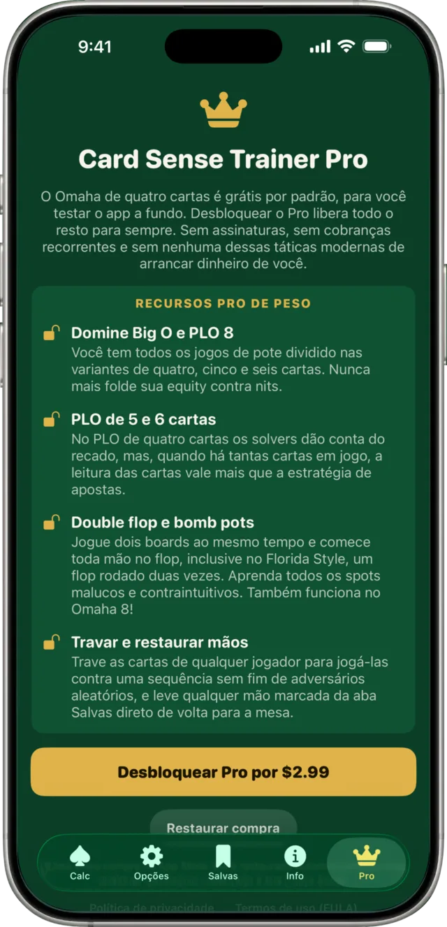 O desbloqueio único do Pro.