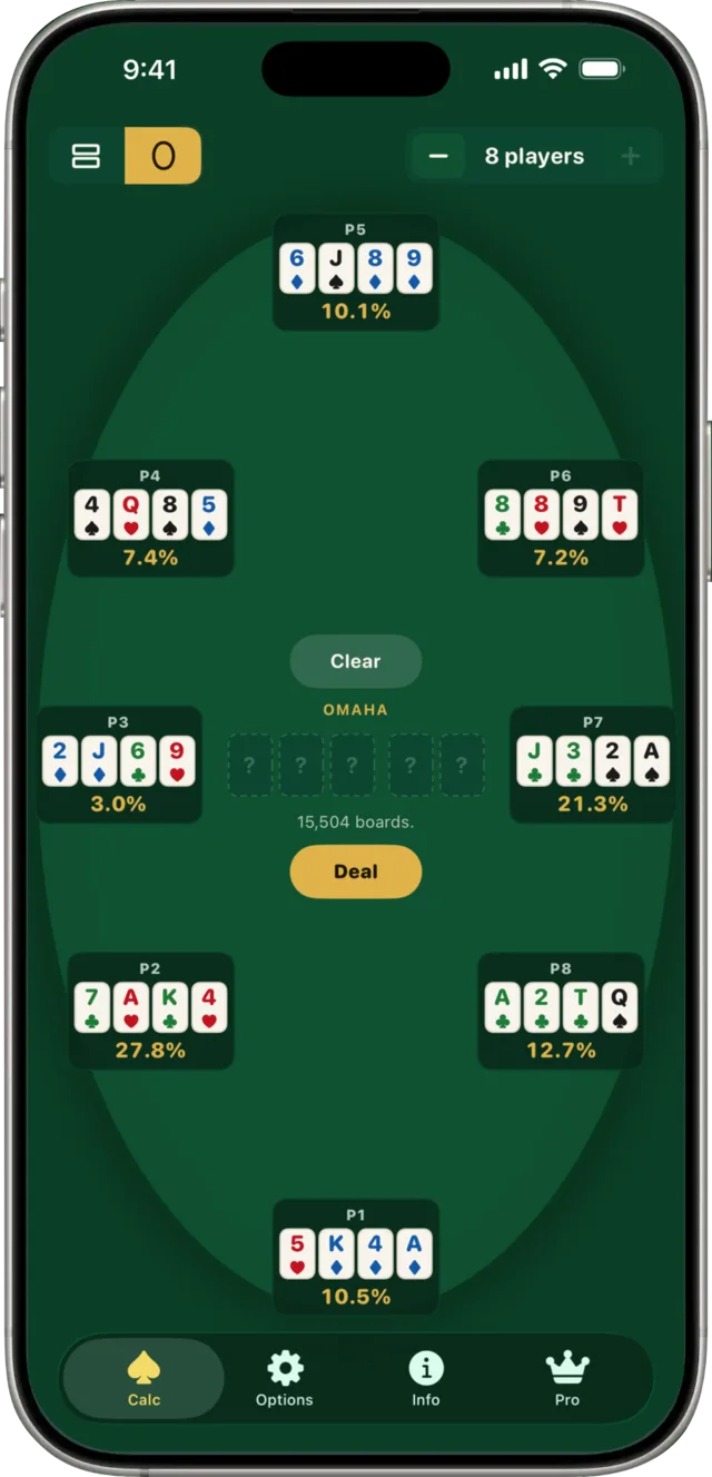 Race Track Mode With Eight Random Hands.