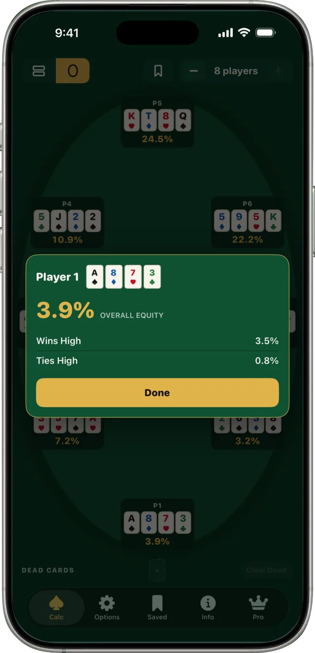 The Full Equity Breakdown Modal.